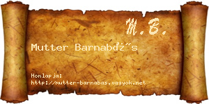 Mutter Barnabás névjegykártya